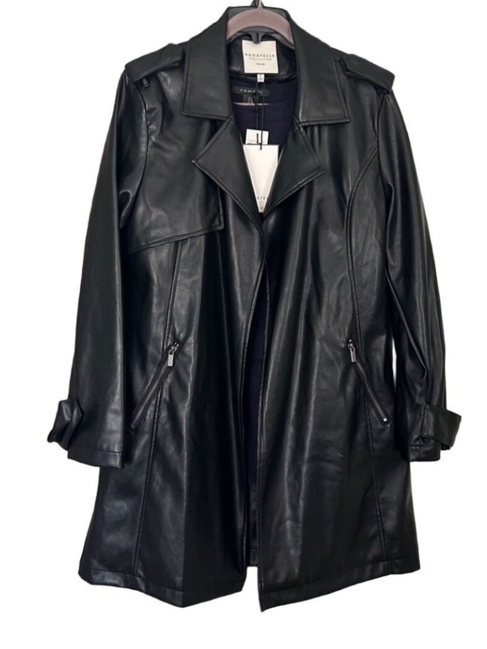 Bagatelle Black Trench Coat
FAUX-EVER Leather Trench Coat
Slimming Open Front